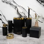 سرویس 5 پارچه طرح ایکیا مشکی طلا کد K01